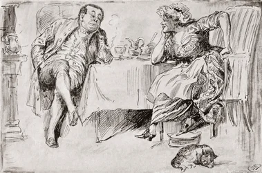 Clemencia y Bretaña. "Nunca te casarás, ¿sabes?", dijo Mr. Britain. "¿Crees que nunca lo haré?" dijo Clemency. "¡Ni lo sueñes!" "¡Sólo piensa!" dijo Clemency. "¡Vaya! Supongo que tienes la intención de ir a Gran Bretaña, uno de estos días, ¿no?" Illu