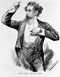 Dickens recitando su pasaje favorito