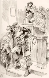 Ilustración para la novela de Charles Dickens Historia de dos ciudades