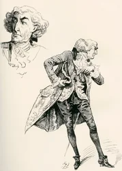 Ilustración para la novela de Charles Dickens Historia de dos ciudades