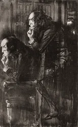 Ilustración para la novela de Charles Dickens La ganga del fantasma