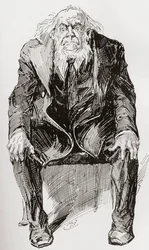 Provisiones. Ilustración de Harry Furniss para la novela de Charles Dickens Grandes esperanzas, de The Testimonial Edition publicada en 1910.