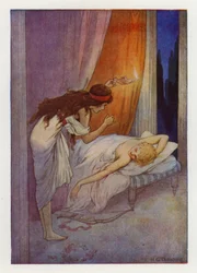 Cupido, como leep (litografía en color)
