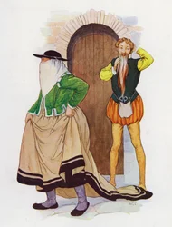 Ilustración para Don Quijote (litografía en color)