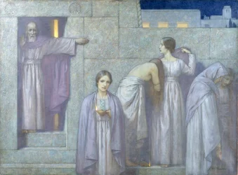 Las vírgenes sabias y necias (óleo sobre lienzo)