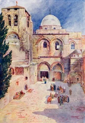La Iglesia del Santo Sepulcro, Jerusalén, Palestina, c. 1910, de A Book of Modern Palestine por Richard Penlake pub. c.1910