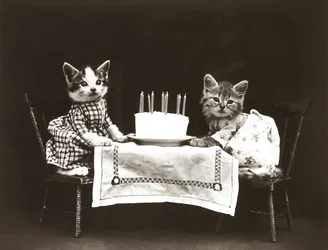 Serie Gatitos: Fiesta de cumpleaños, c.1914 (grabado en plata)