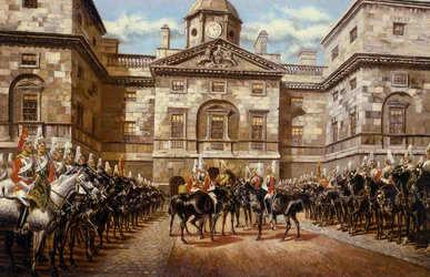 El cambio de guardia: Los guardias a caballo en Whitehall