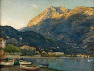 Menton, Costa Azul (óleo sobre lienzo colocado sobre tabla)