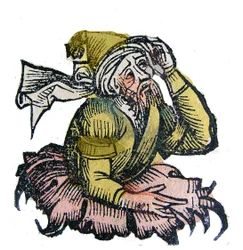 Retrato de Parménides de Elea, filósofo griego presocrático. Xilografía de "Crónicas de Núremberg" de Hartmann Schedel