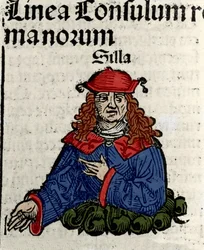 Representación del político romano Lucio Cornelio Sila (138-68 a.C.) xilografía de 