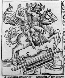 El Rey, la Bruja y el Sapo de Berkeley por Guillermo de Malmesbury. “Representación de la Bruja de Berkeley exhumada del ataúd por los demonios”. Grabado de Hartmann Schedel “Liber chronicarum”, Núremberg 1493