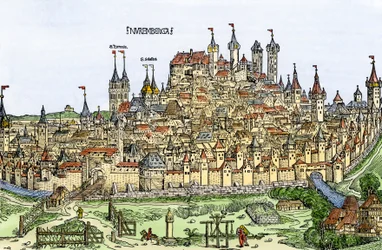 Vista de la ciudad de Núremberg, Alemania