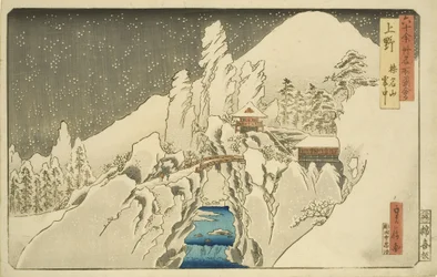 Ueno: Monte Haruna en la nieve (Ueno Harunasan setch?)