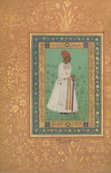 Retrato de Jadun Rai Deccani, Folio del Álbum de Shah Jahan, recto: ca. 1622, verso: ca. 1530-50