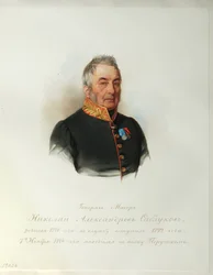 Retrato del General Nikolai Alexandrovich Sablukov 1776-1848 del Álbum de la Guardia Imperial a Caballo, 1846-1849