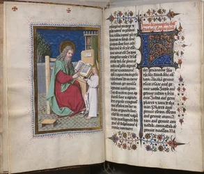 Libro de los Evangelios con Retratos de Evangelistas: Inicial Decorada