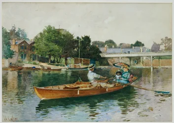 Una fiesta en barco en el Támesis en Cookham