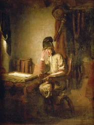 Un joven filósofo en su estudio