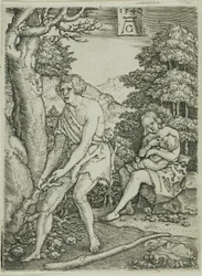 Adán y Eva trabajando, de La historia de Adán y Eva