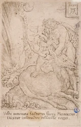 Heracles capturando a la cierva cerynea, de la serie:  Los Trabajos de Hércules (13)