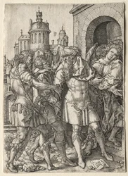 La historia de Lot: Lot previene a los sodomitas de la violencia, 1555