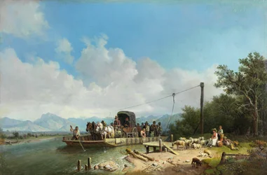 Heinrich Bürkel Ferry en la posada c1867