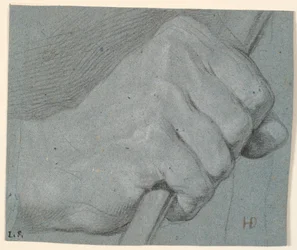Estudio de una mano, agarrando un bastón