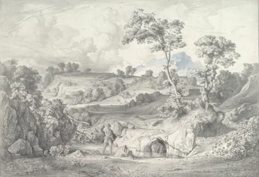 Paisaje sureño con un hombre y una serpiente, 1847