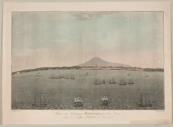 Staden og Fæstningen Batavia paa Øen Java under den Engelske Blokade i Aaret 1800