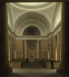 El Slotskirken de Christiansborg, Copenhague, c.1850s (óleo sobre tela)