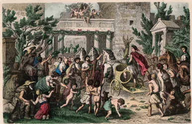 Grecia antigua: Recepción del campeón olímpico en su ciudad natal, 1866