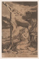 Cristo en la cruz con María Magdalena