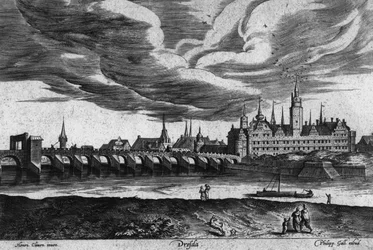 Extracto de una vista de Dresde, 1550