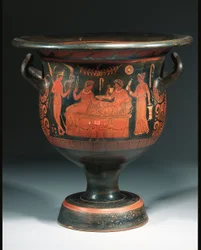 Gran crátera de figuras rojas de Apulia, c.350-340 a.C. (cerámica)