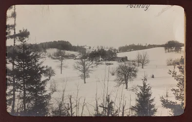 Primera Guerra Mundial: Ucrania en los años 1914-1916 durante la invasión del ejército alemán. Vista con nieve
