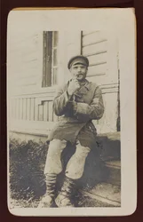 Primera Guerra Mundial: Ucrania en los años 1914-1916 durante la invasión del ejército alemán. Retrato de un hombre