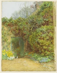 La puerta de la lechería, Farringford, hogar de Lord Tennyson, c.1890