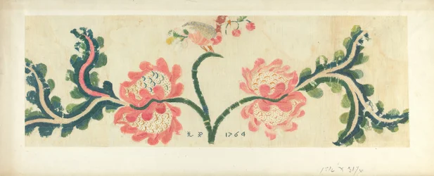 Colgadura de cama de crewel, c. 1938