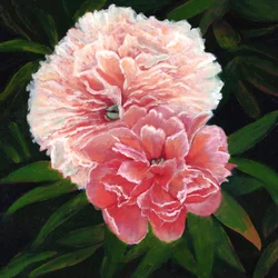 Magdalen College Peonies, 2023 (óleo sobre lienzo)
