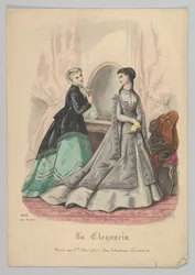 Dos Mujeres con un Espejo, No. 868, de La Elegancia San Sebastián, siglo XIX
