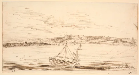 Vista del río desde Lormont, Burdeos, vista desde el río Garona
