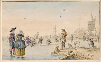 Hendrick Avercamp - Paisaje invernal con patinadores, Albertina