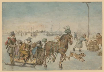 Trineo de caballos sobre el hielo