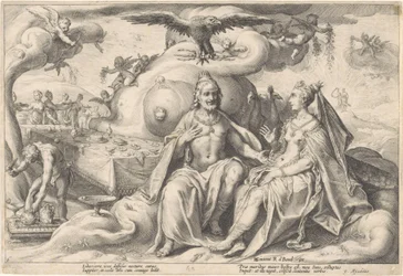Discusión entre Júpiter y Juno Metamorfosis de Ovidio (título de la serie)