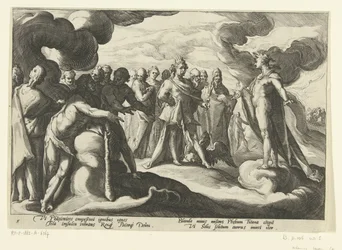 Los dioses le piden al dios sol que vuelva a montar en su carro Metamorfosis de Ovidio (título de la serie)