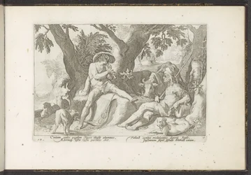 Mercury toca la flauta para Argus Metamorfosis de Ovidio (título de la serie) Recreaciones de P. Ovidius Naso (título de la serie)