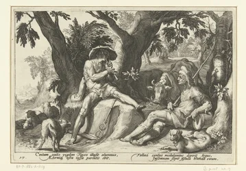 Mercury toca la flauta para Argus Metamorfosis de Ovidio (título de la serie)