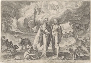 Prometeo crea al primer hombre Metamorfosis de Ovidio (título de la serie)