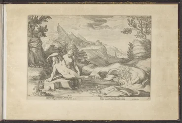 Salmacis en Hermaphroditus Metamorfosis de Ovidio (título de la serie) Herscheppingen van P. Ovidius Naso (título de la serie)
